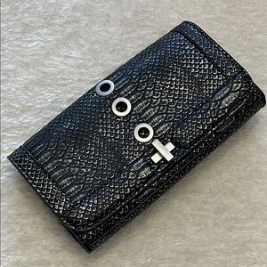 INC INternational Concepts Elegant Black Snakeskin Clutch